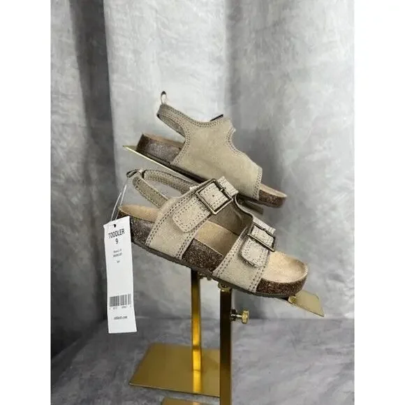 OshKosh B'Gosh Kids' 'BRUNO3' Tan Ankle Strap Open Toe Sandals Shoes Size 9 New - Picture 1 of 7